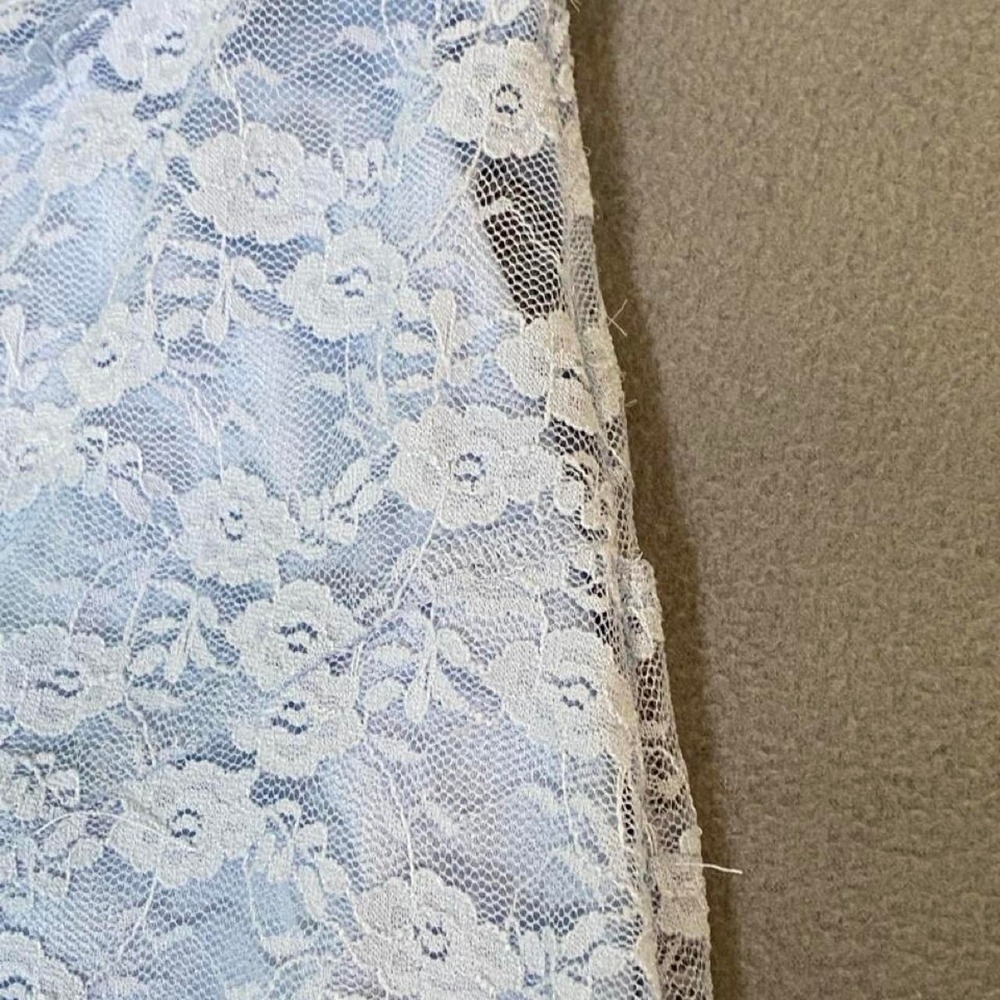 NWOT! Lace Stretch Maxi Midi Skirt Handkerchief Hem blue - Picture 2 of 7
